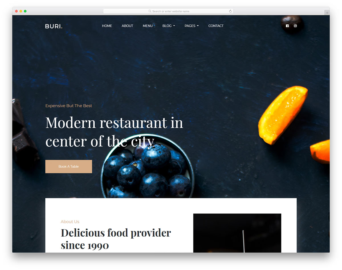 Modern city restaurant website design inspiration