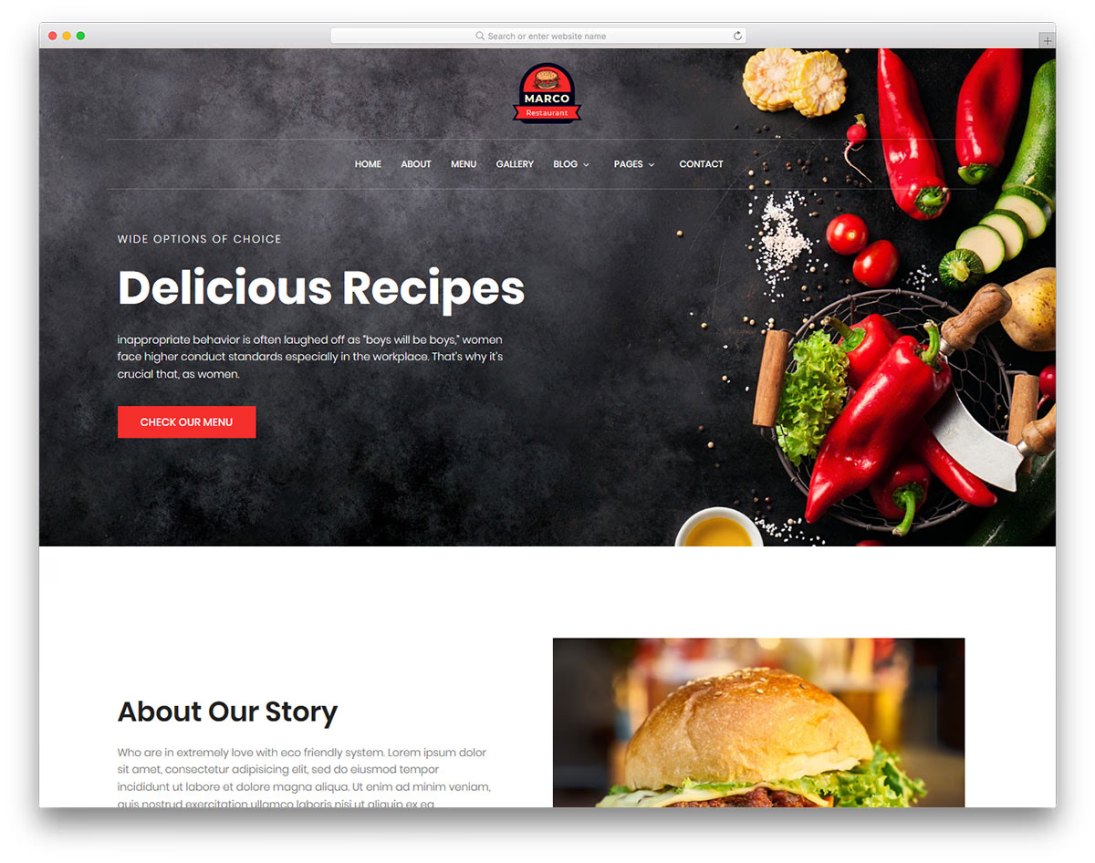 Restaurant website design inspiration